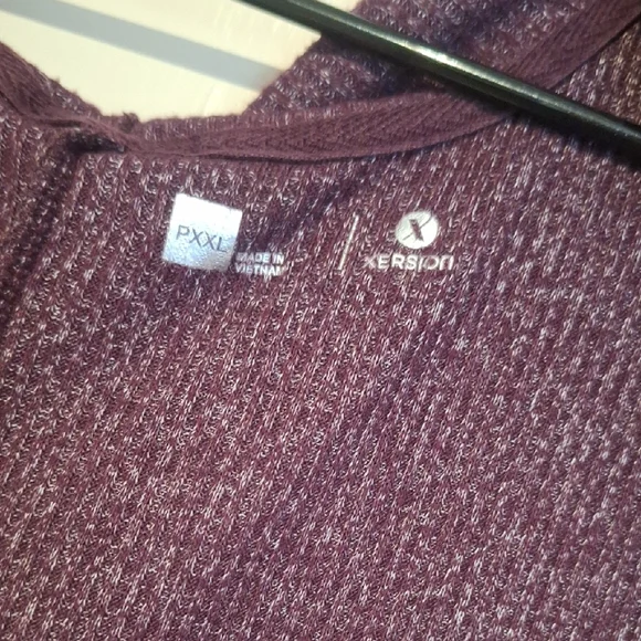 Xersion Women's Burgundy Open Front Hooded Cardigan Size PXXL - Picture 2 of 5